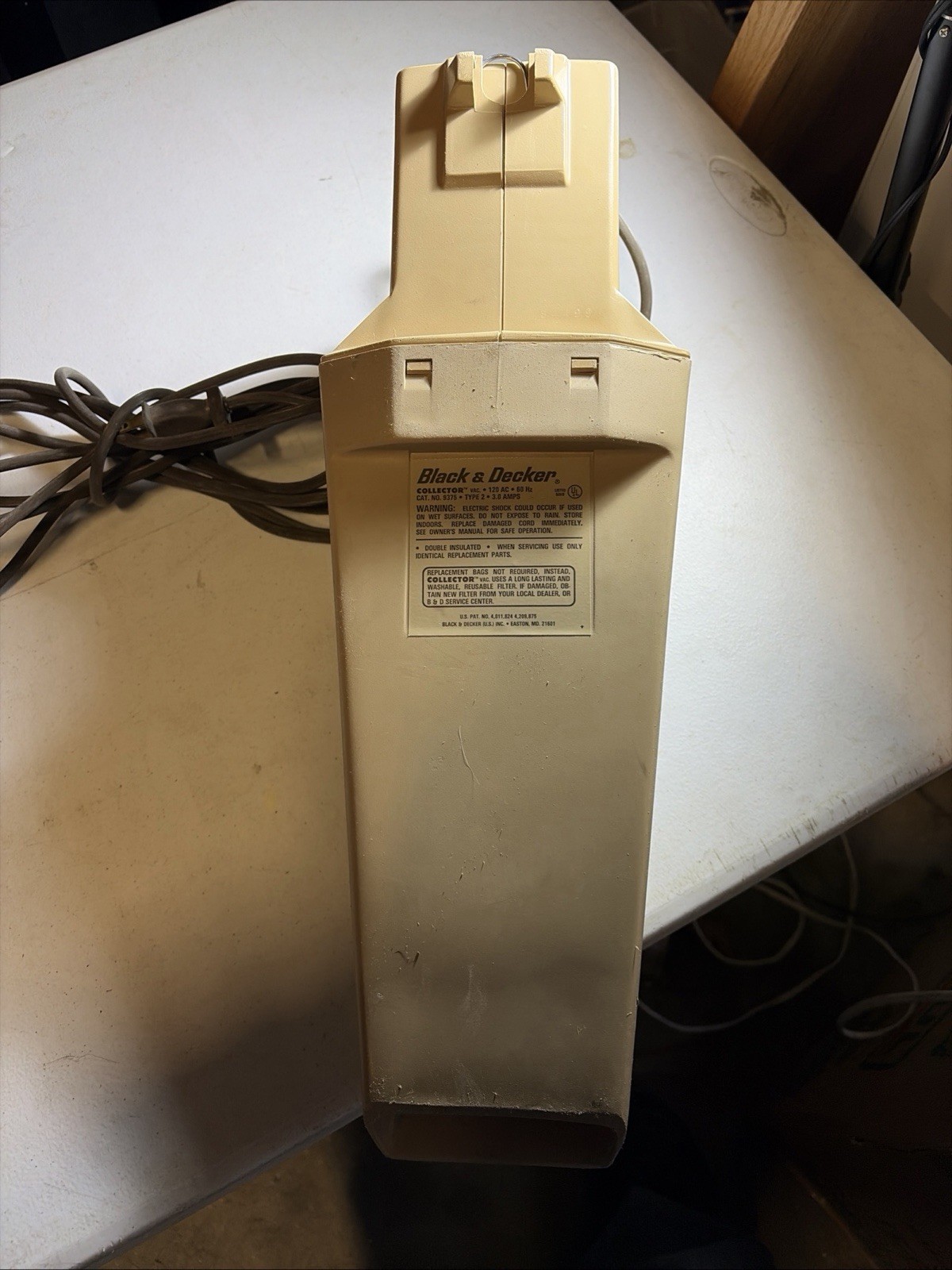 Vtg Black & Decker Collector hand-held Vac Dustbuster WORKS catalog 9375