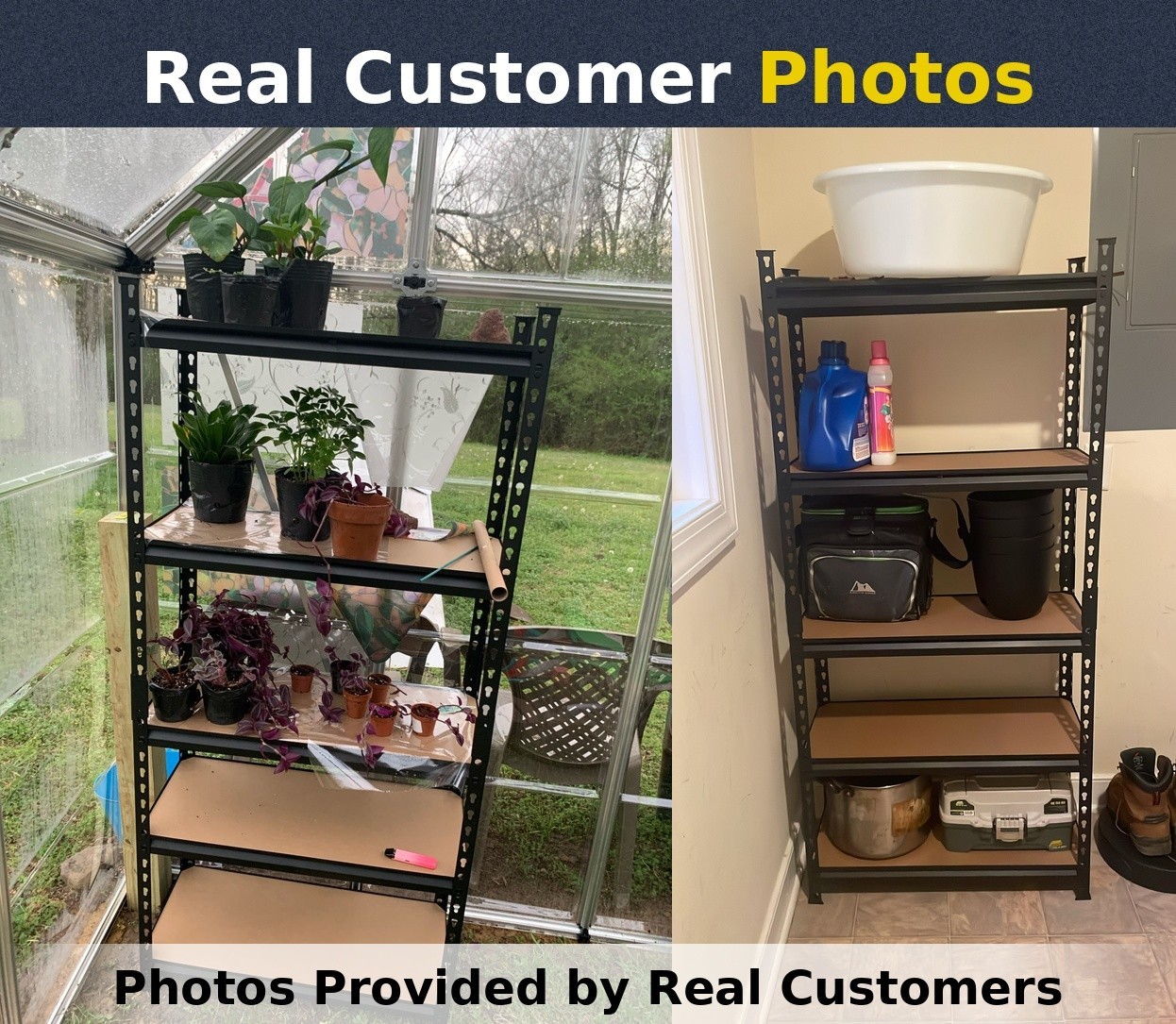 5-Tier Heavy Duty Metal Shelving Storage Adjustable Garage Shelves Utility Rack