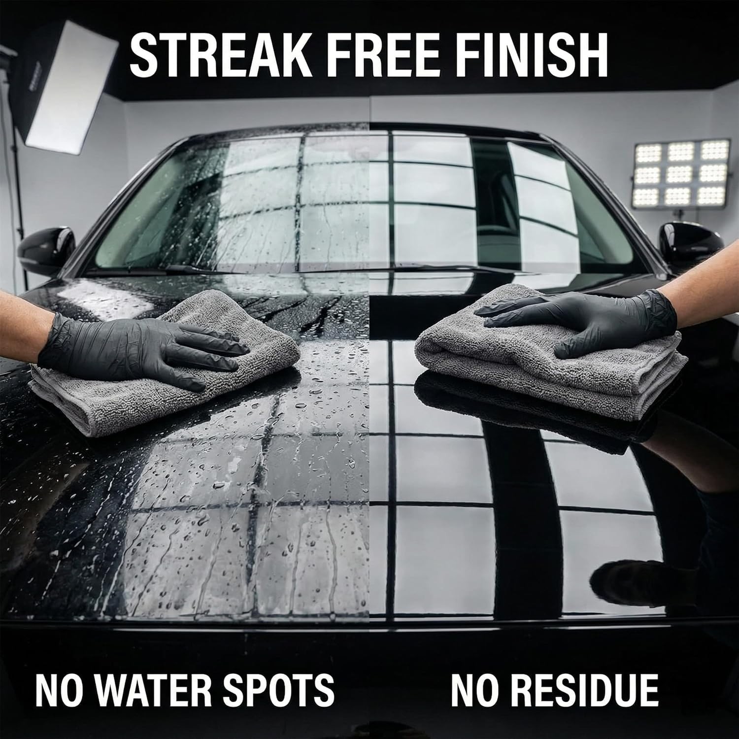 2 Pack Professional Large Microfiber Car Drying Towels (31″ x 24″), Scratch Free