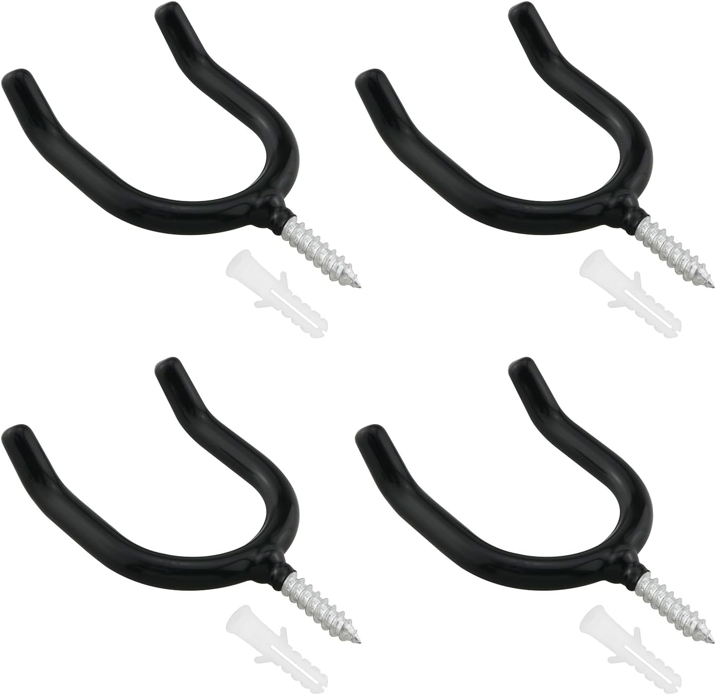 4PCS Screw In U shaped Hook Heavy Duty Wall Mounted Practical Hanging Hook for