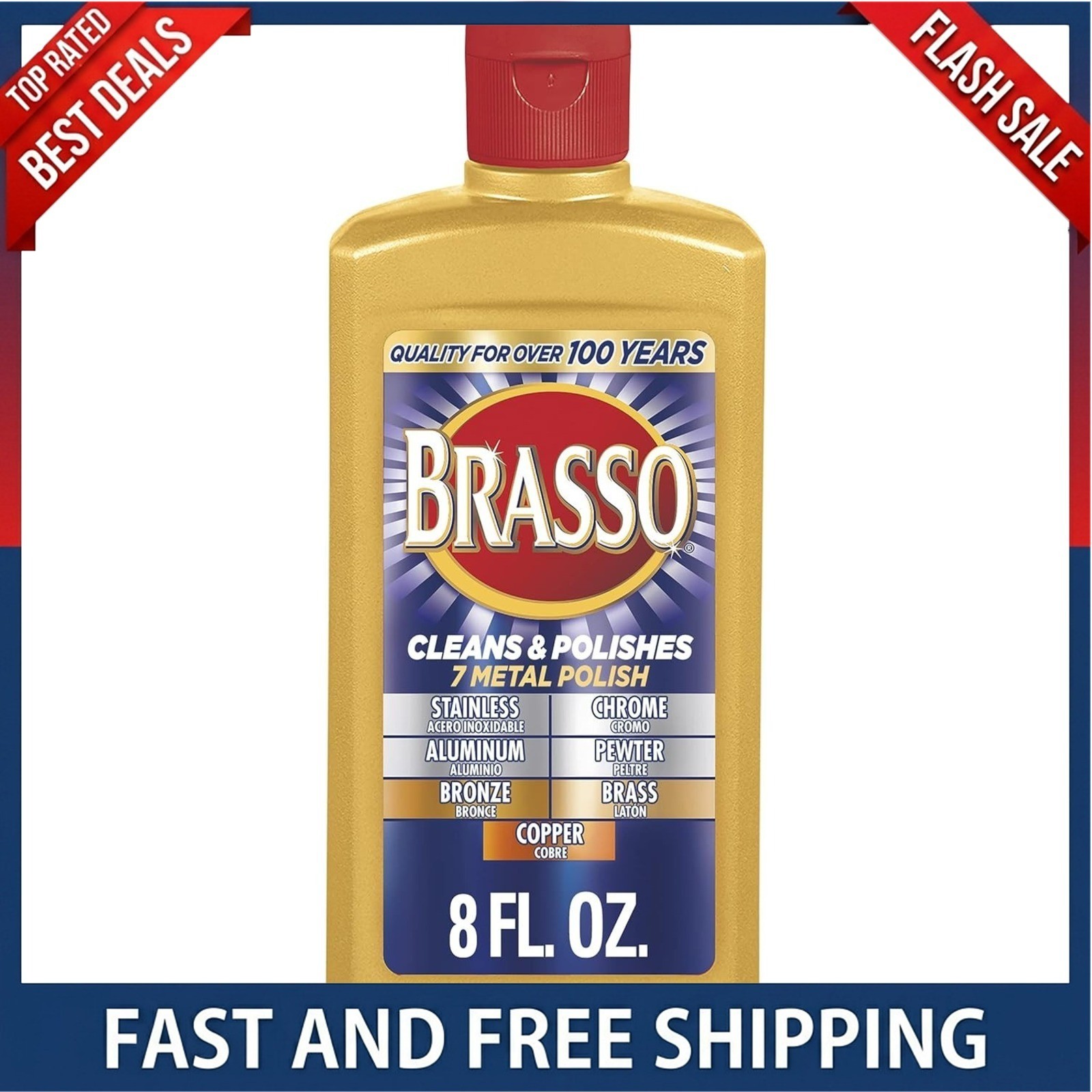 NEW Brasso-2660089334 Multi-Purpose Metal Polish, 8 oz(FAST SHIPPING)