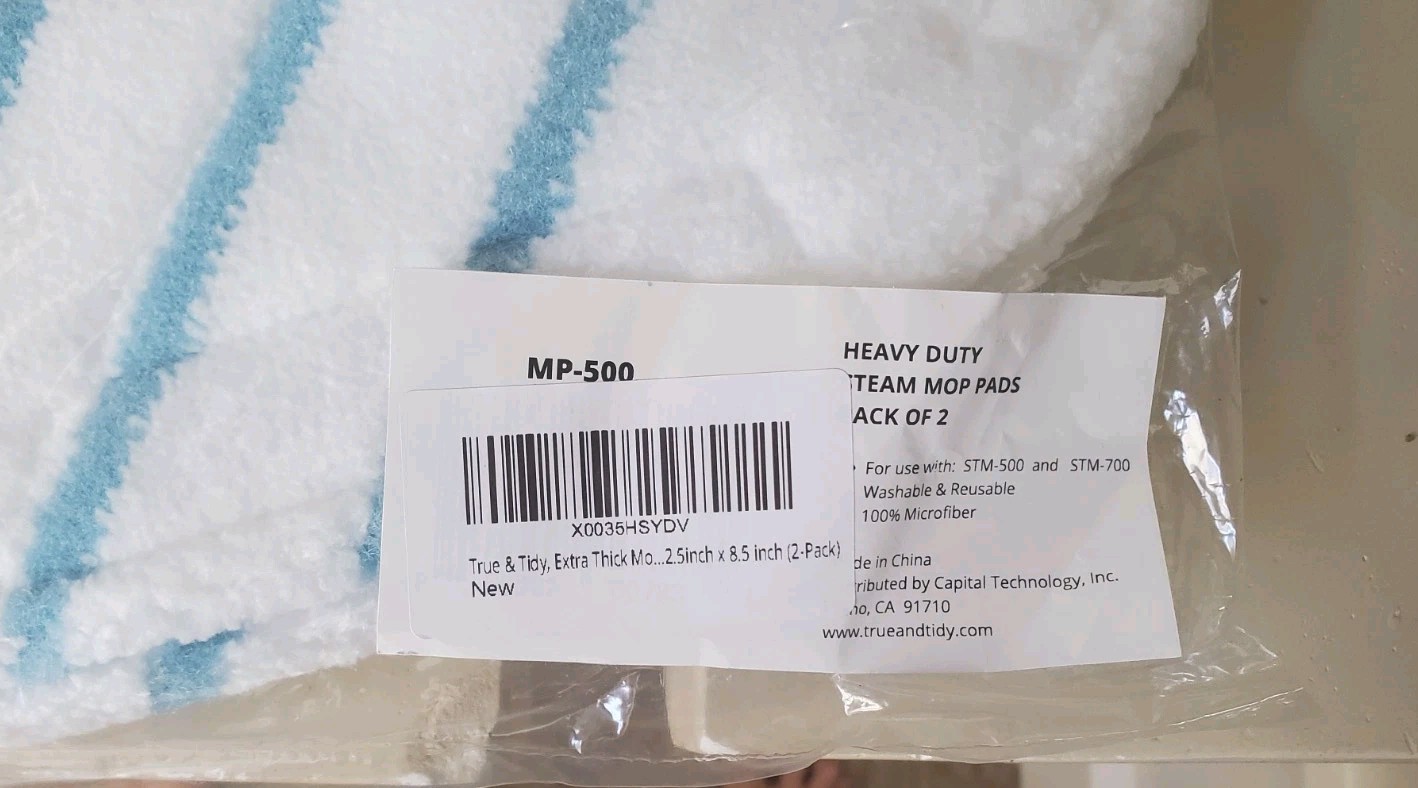 True & Tidy, MP-500 Mop Pad Pack Refill for STM-500, STM-700, 2-pack