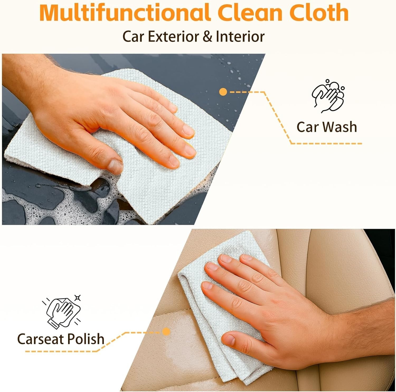 Microfiber Cleaning Cloth Roll, 50 Tear-Away Sheets, Reusable & Washable, Lin…