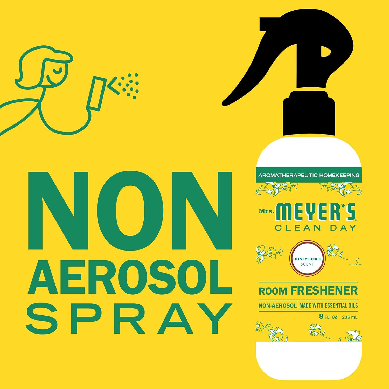 Mrs Meyers Clean Day Honeysuckle Air Freshener Spray 8 Fl Oz Non Aerosol
