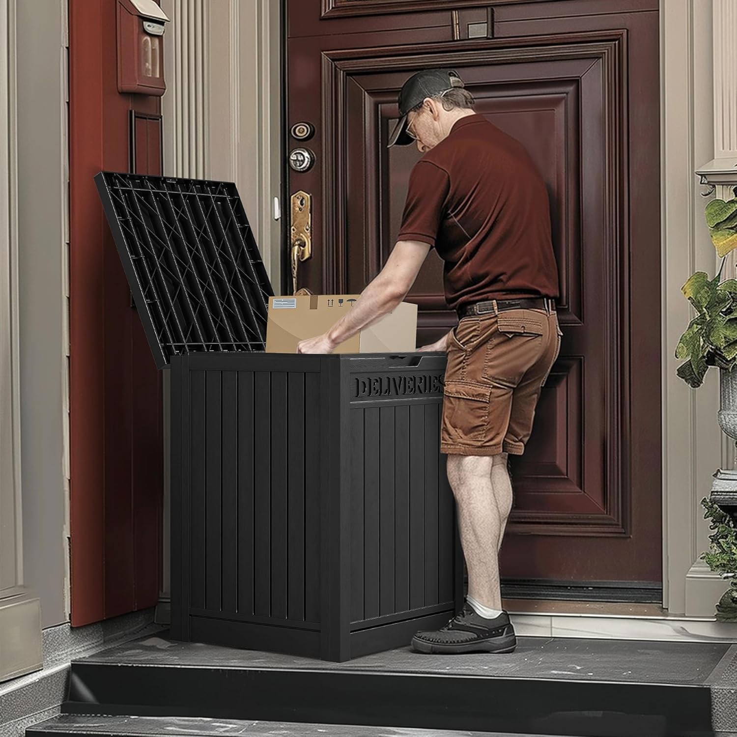 51 Gallon Resin Lockable Secure Large Package Delivery Shipping Box Container