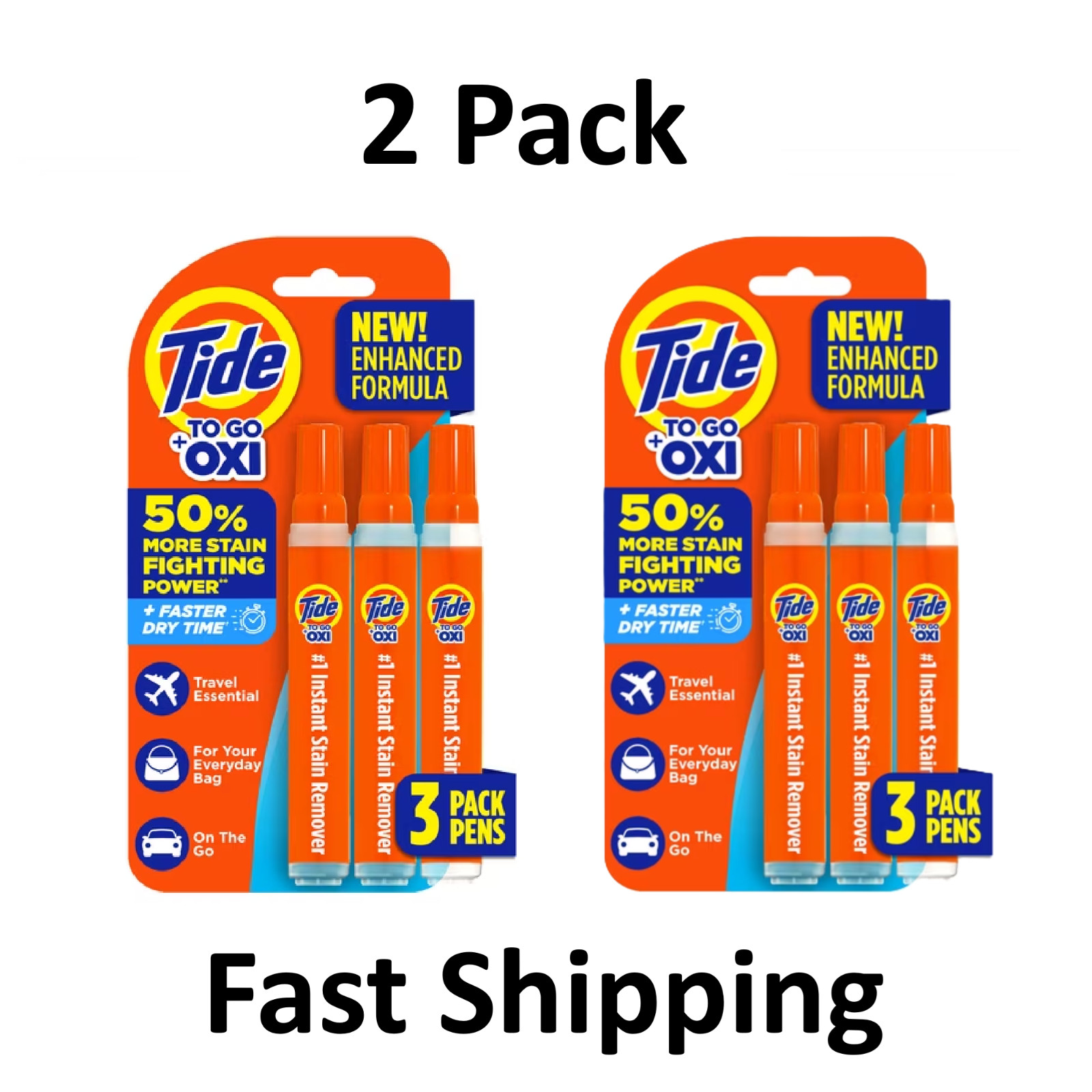 Tide To Go Instant Stain Remover Pen Fresh 1.01 fl oz 3 Count Each-(2 Pack)
