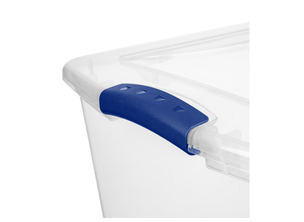 (4 pack) Sterilite 66 Quart Large Latching Storage Bin, Clear Plastic Storage