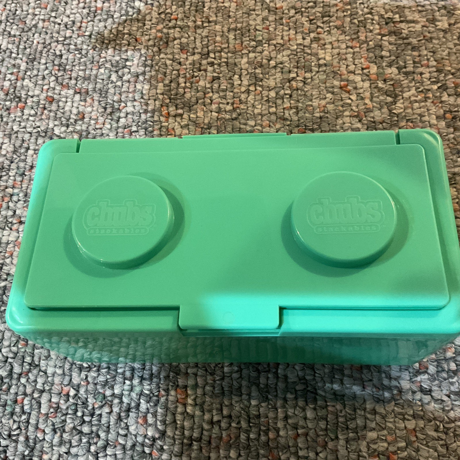 Chubs Stackables Mint Green Light Building Block Storage Container Empty