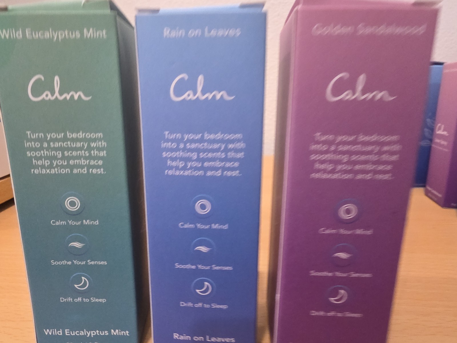Calm Linen Spray – Set of 3 – Wild Eucalyptus Mint, Rain Leaves, Sandalwood New.