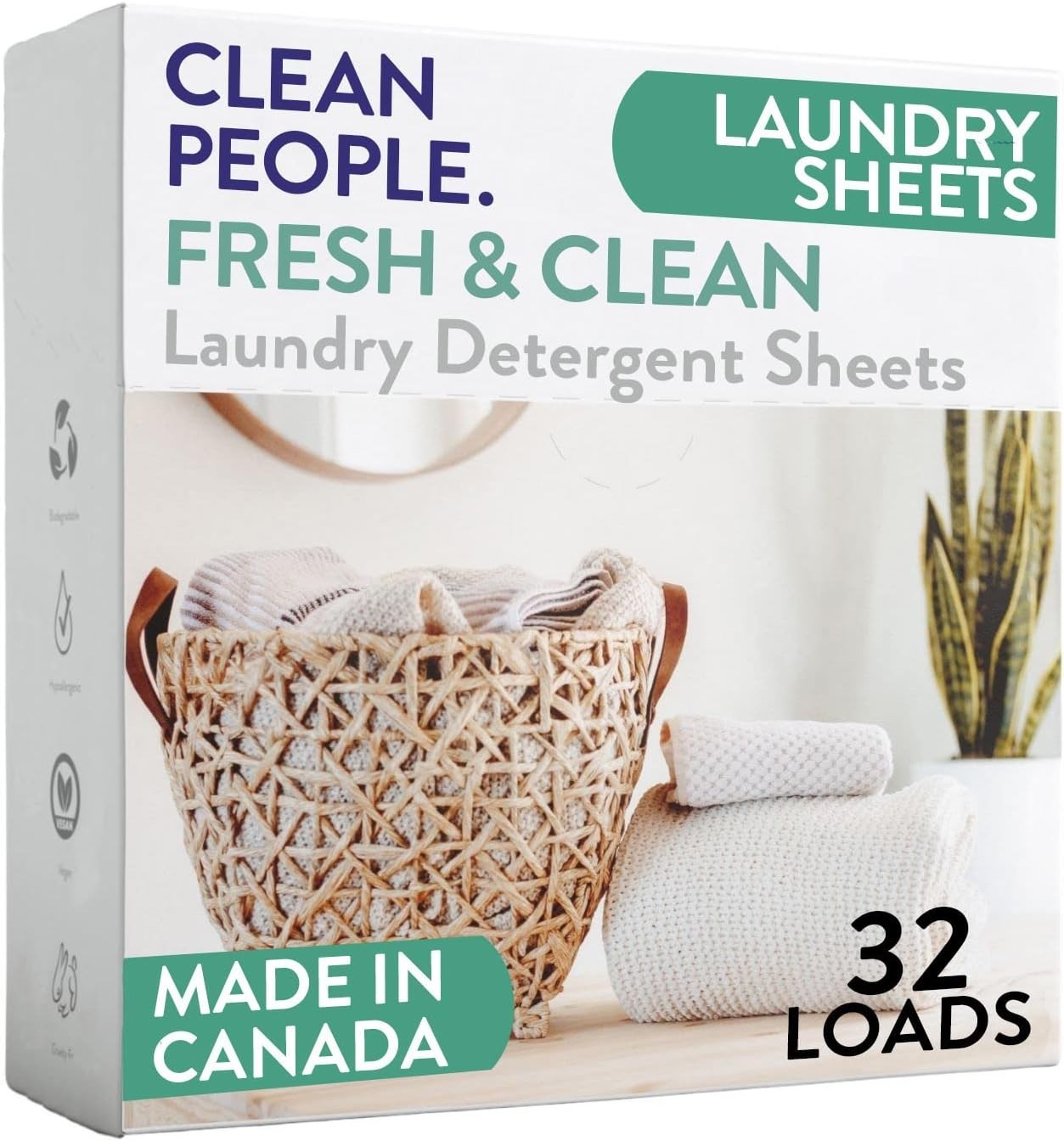 Clean People Laundry Detergent Sheets – Recyclable Packaging, Hypoallergenic, St