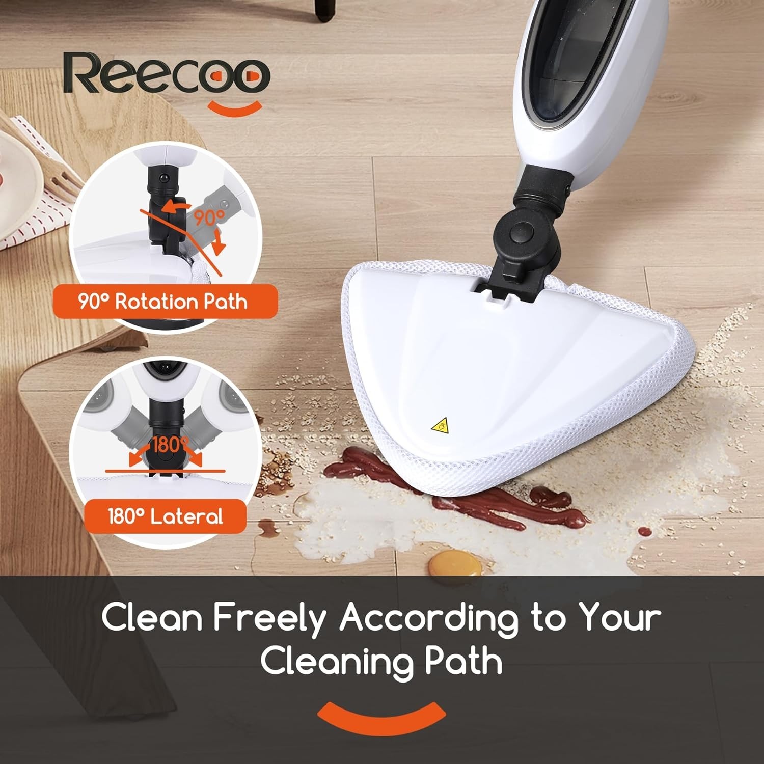 Steam Mop Floor Cleaner with Attachments Lightweight Fast Heating for Kitchen…