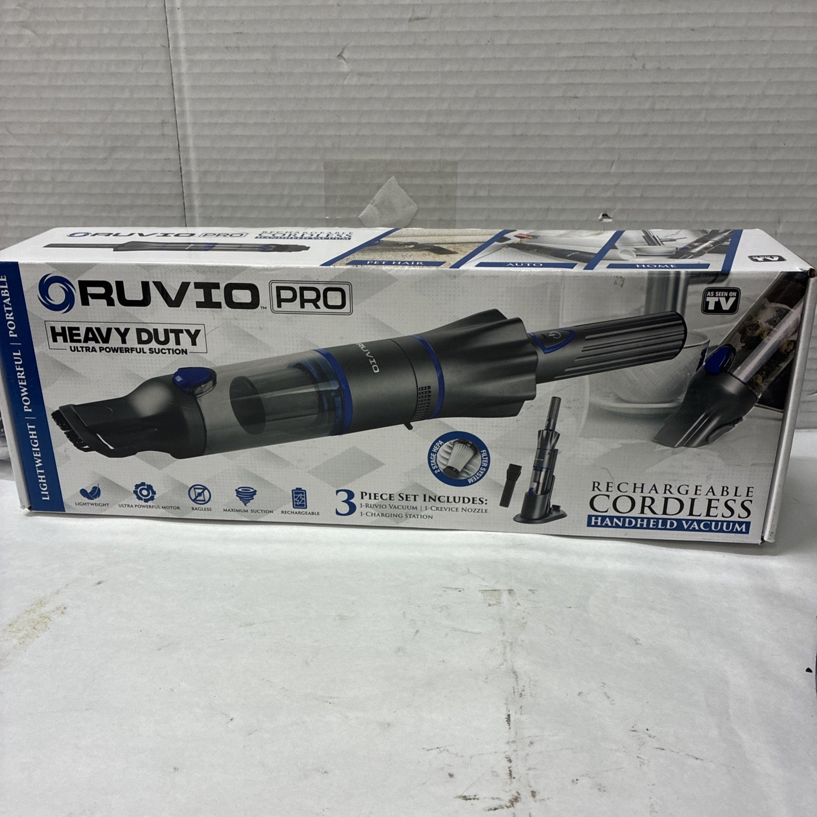 Ruvio Handheld Vacuum Cordless Bagless Rechargeable Hepa Filter W/ Accessory Kit