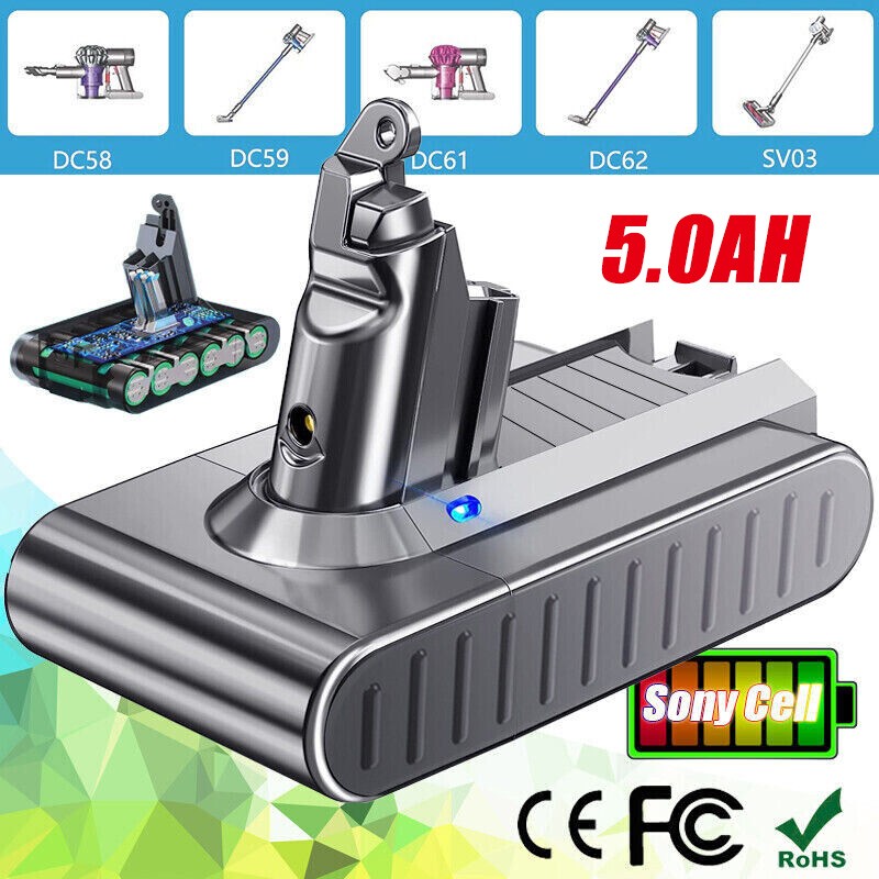 9500mAh Battery For Dyson V6 Animal DC58 DC59 DC62 DC74 DC72 SV03 SV09 Replace