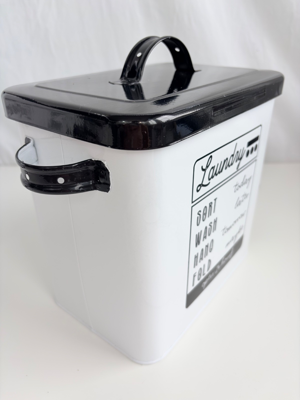Decor Steals White Black Laundry Detergent Powder Storage Tin Boxes With Scoops