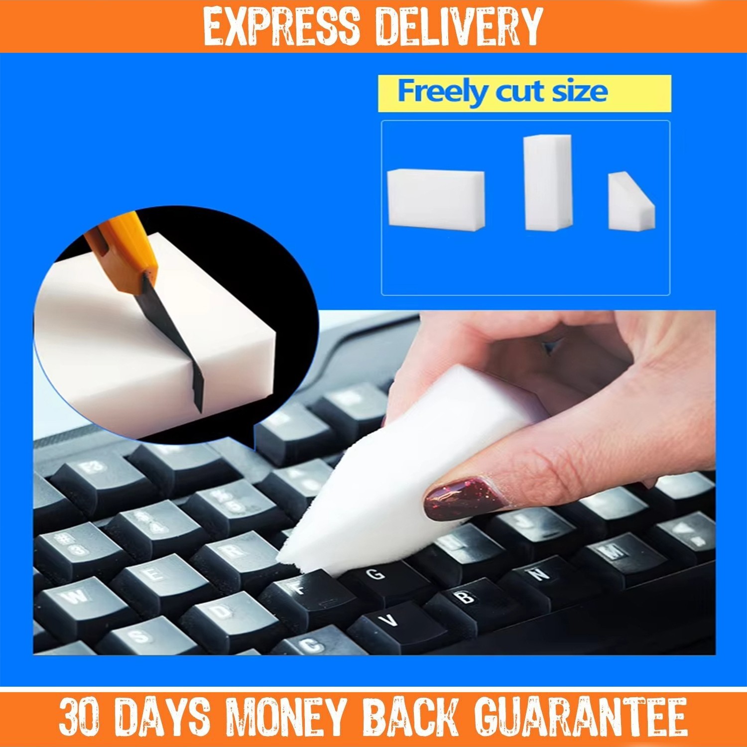 100 PCS Magic Sponge Eraser Bulk Pack 3/4″ Thick Melamine Cleaner