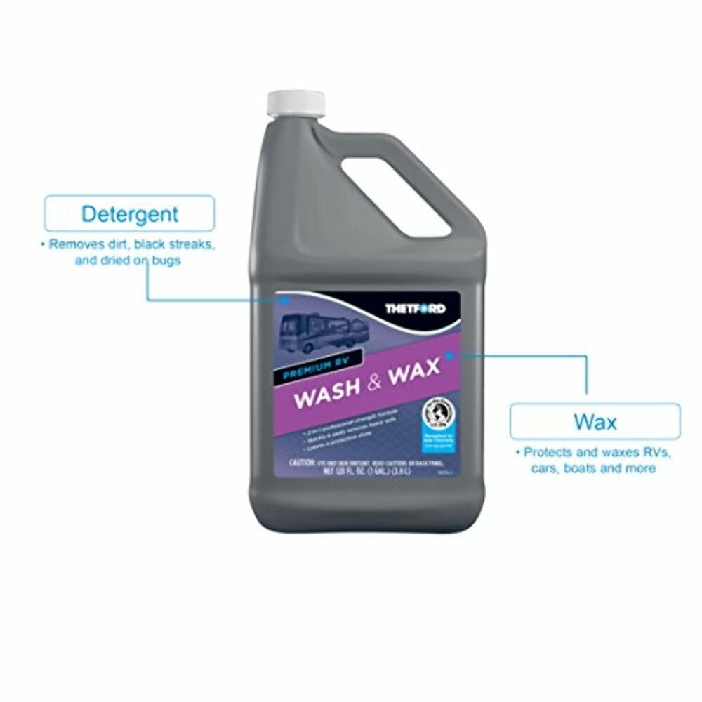 Premium RV Wash and Wax 128oz 2 in 1 Cleans Protects Cars Boats RVs ATVs