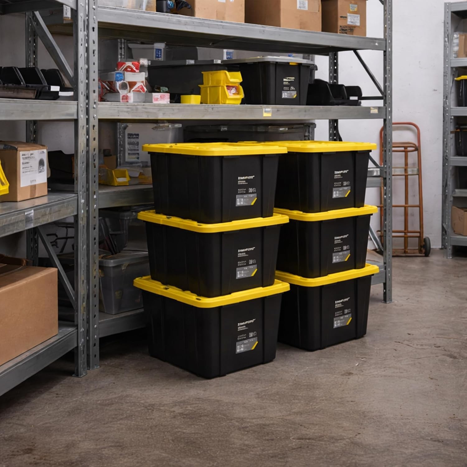 27 Gallon Heavy Duty Stackable Storage Containers with Snap-Tight Lid – 6-Pack