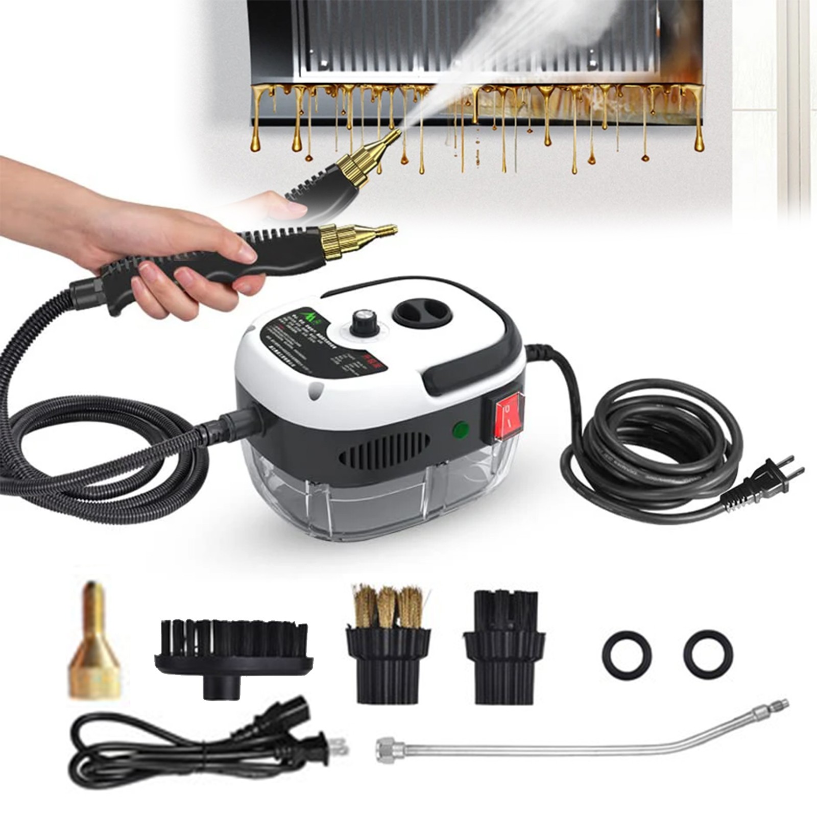 Handheld Pressurized Steam Cleaner,2500W Handheld High Temp Portable Cleaning Ma