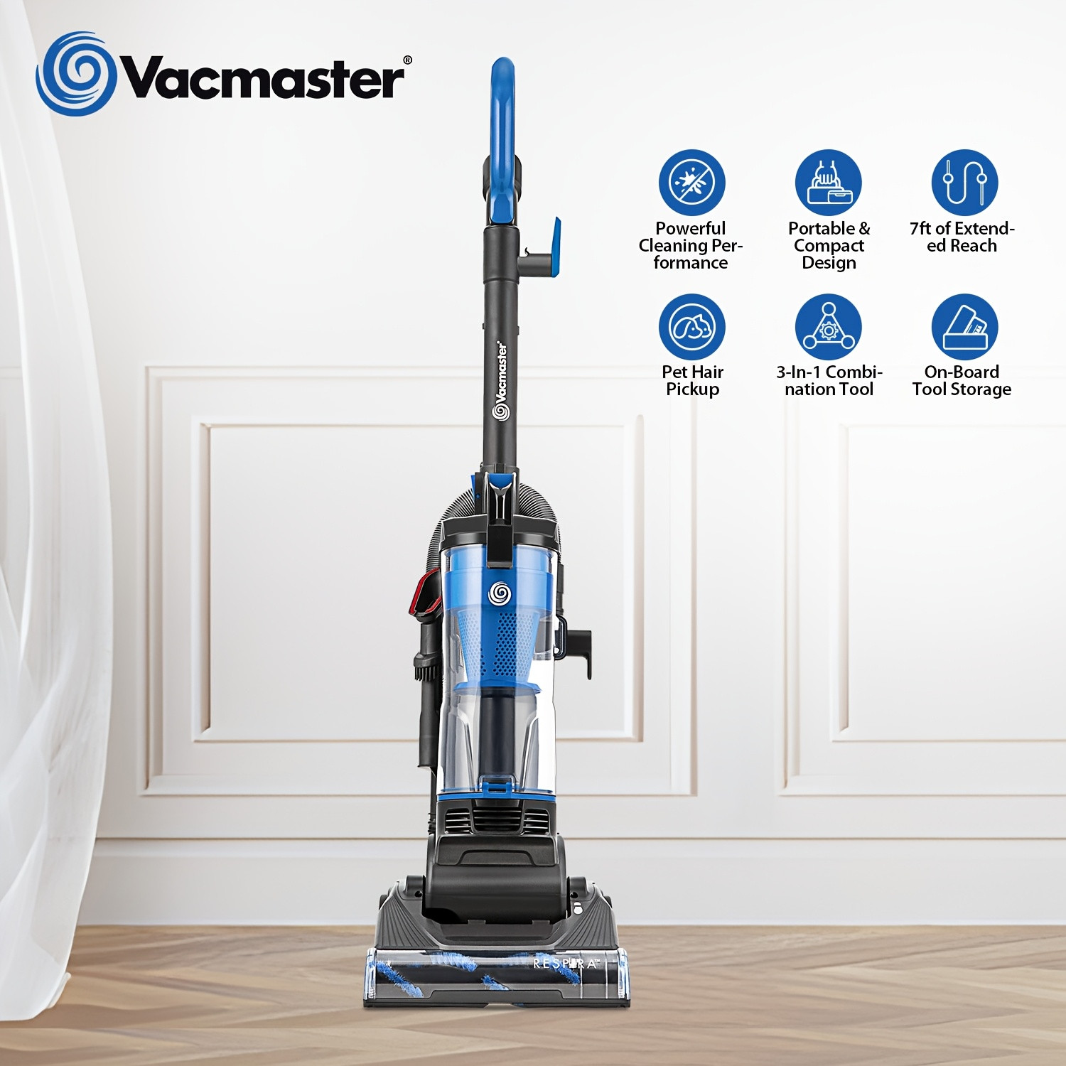 Vacmaster UC0501 Bagless Upright Vacuum Cleaner 1150W for Carpet, Hard Floor