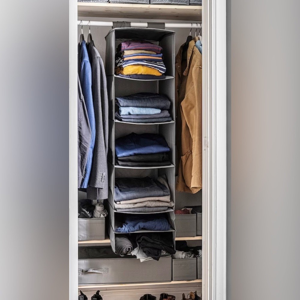 Ikea Closet Organizer, 6 Compartments Storage, 13x17x49 – Black – BRAND NEW