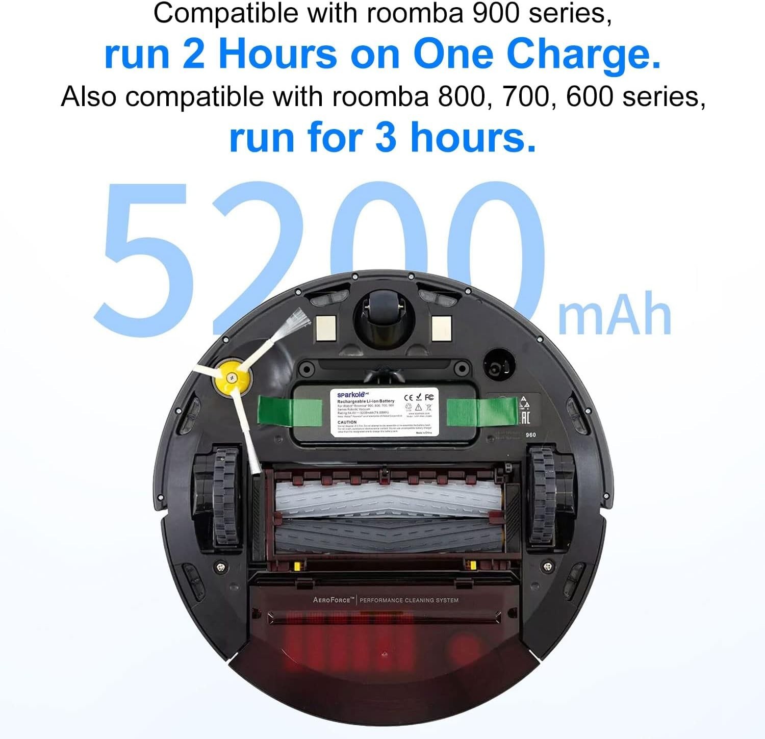 5200mAh Lithium Ion Replacement Battery for iRobot Roomba 960 980 981 970 965…