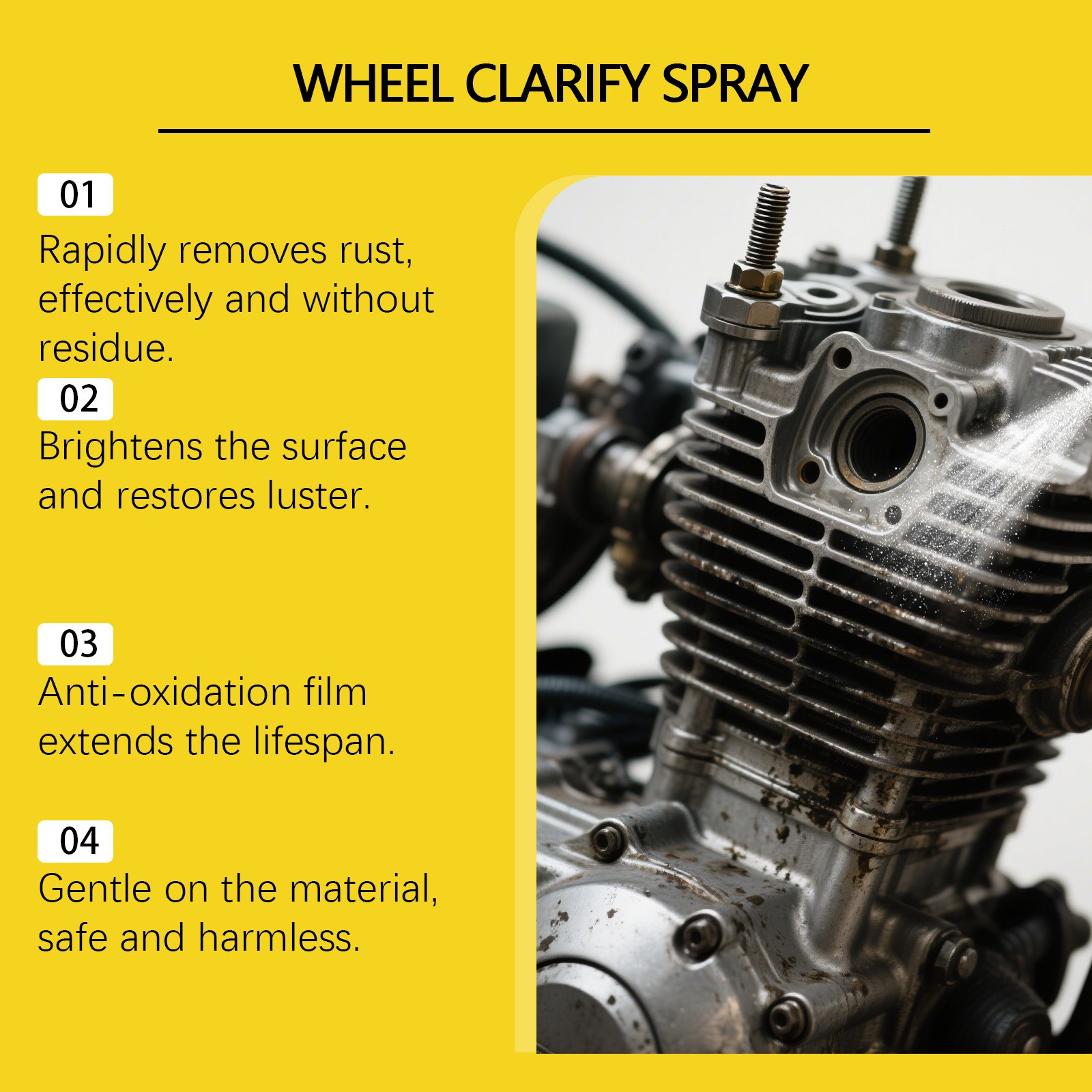 1~5PCS Automotive Rust Remover Spray, Wheel Clarify, Anti-Rust Lubricant Spray