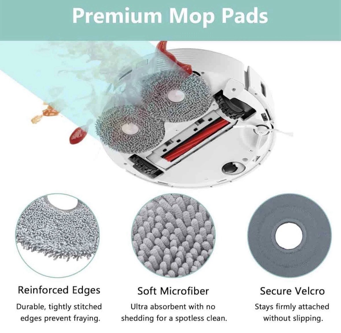 Microfiber Mop Cloths for roborock Q Revo, Qrevo MaxV Robot Vacuum Cleaner