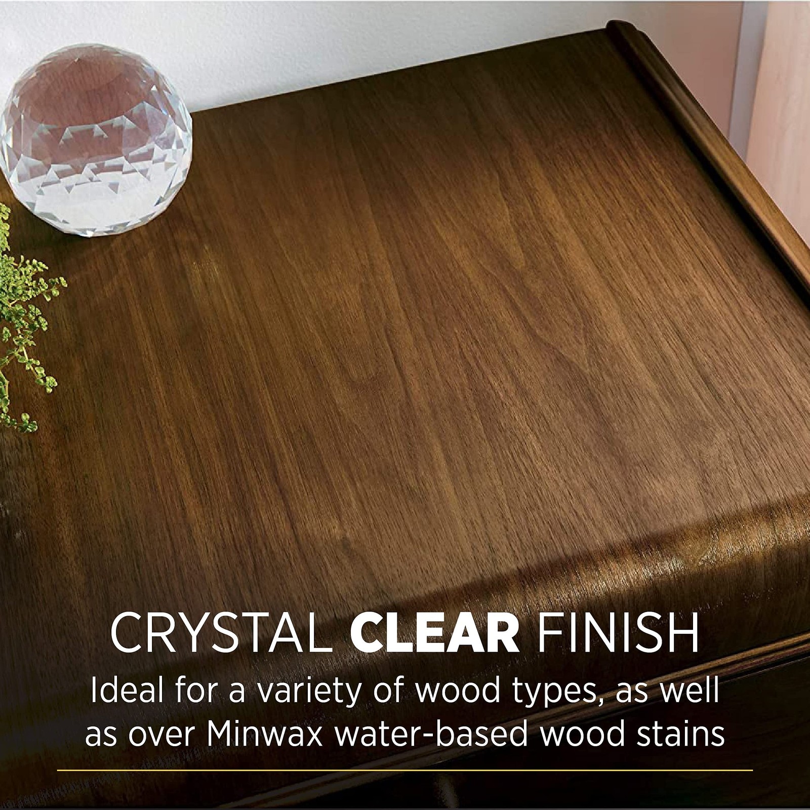 1/2 pt Minwax 24444 Clear Polycrylic Water-Based Protective Finish Semi-Gloss