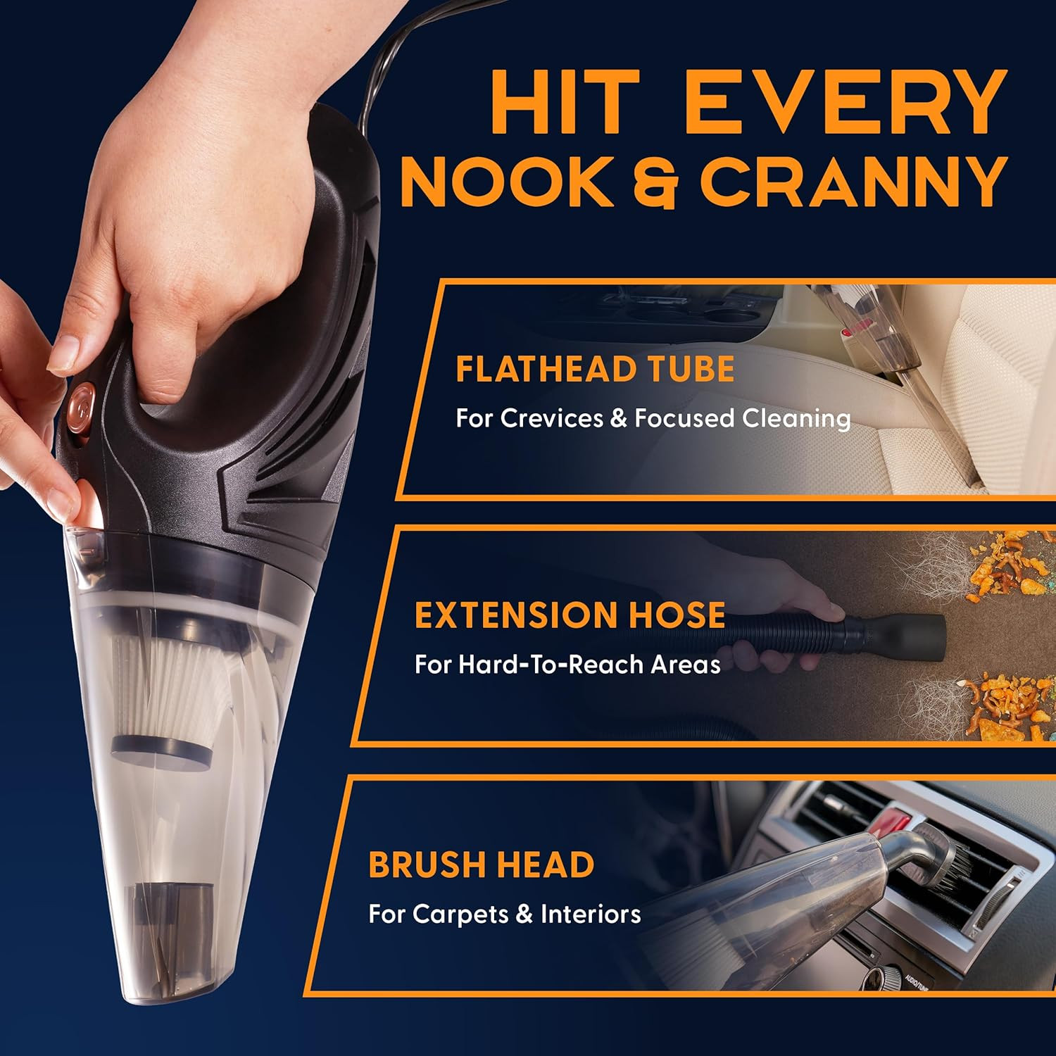Thisworx Car Vacuum Cleaner – Car Accessories – Small 12V High Power Handheld P