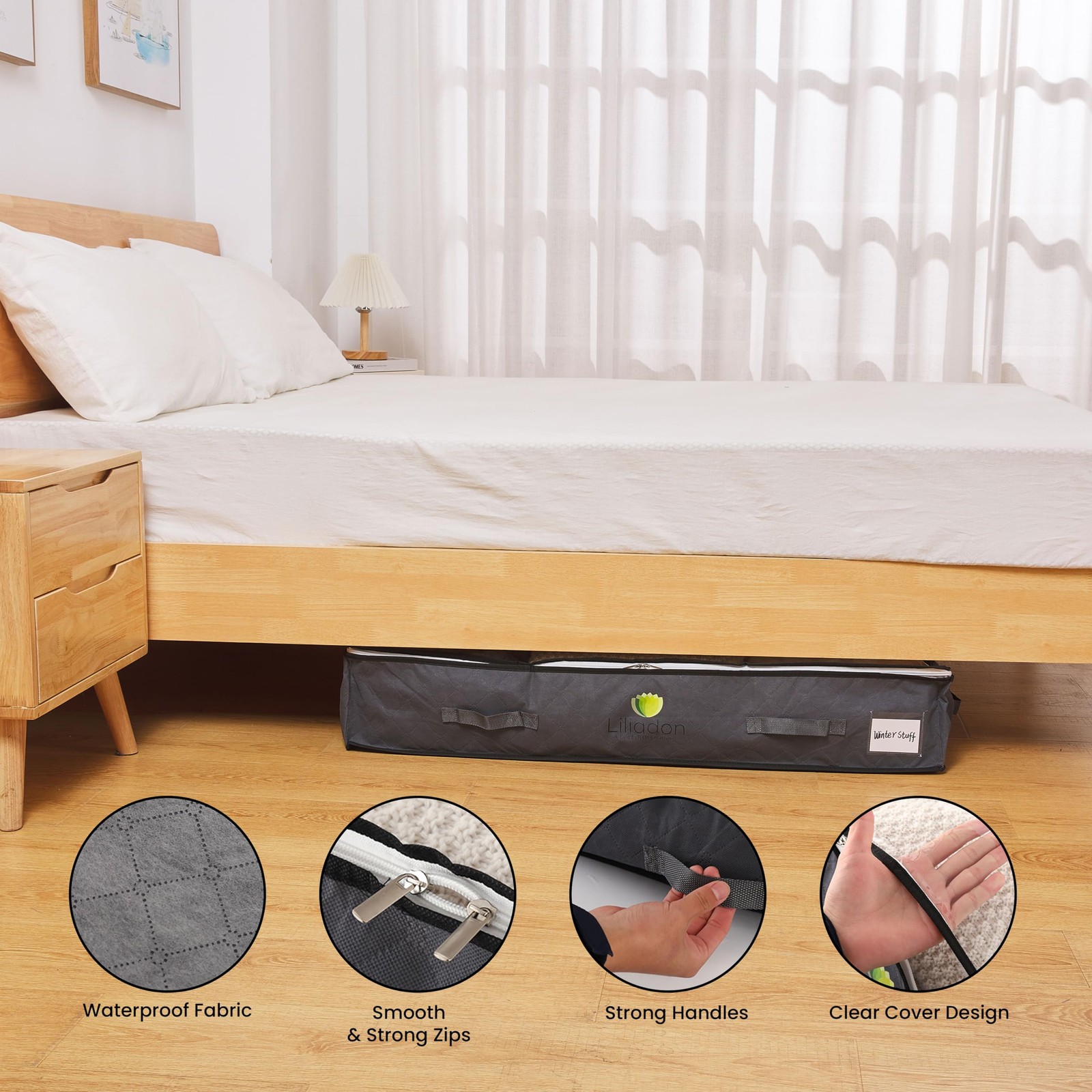 Title: Lightweight Linen Underbed Storage Bags (6-Pack) – Gift Set! 4 Large (…