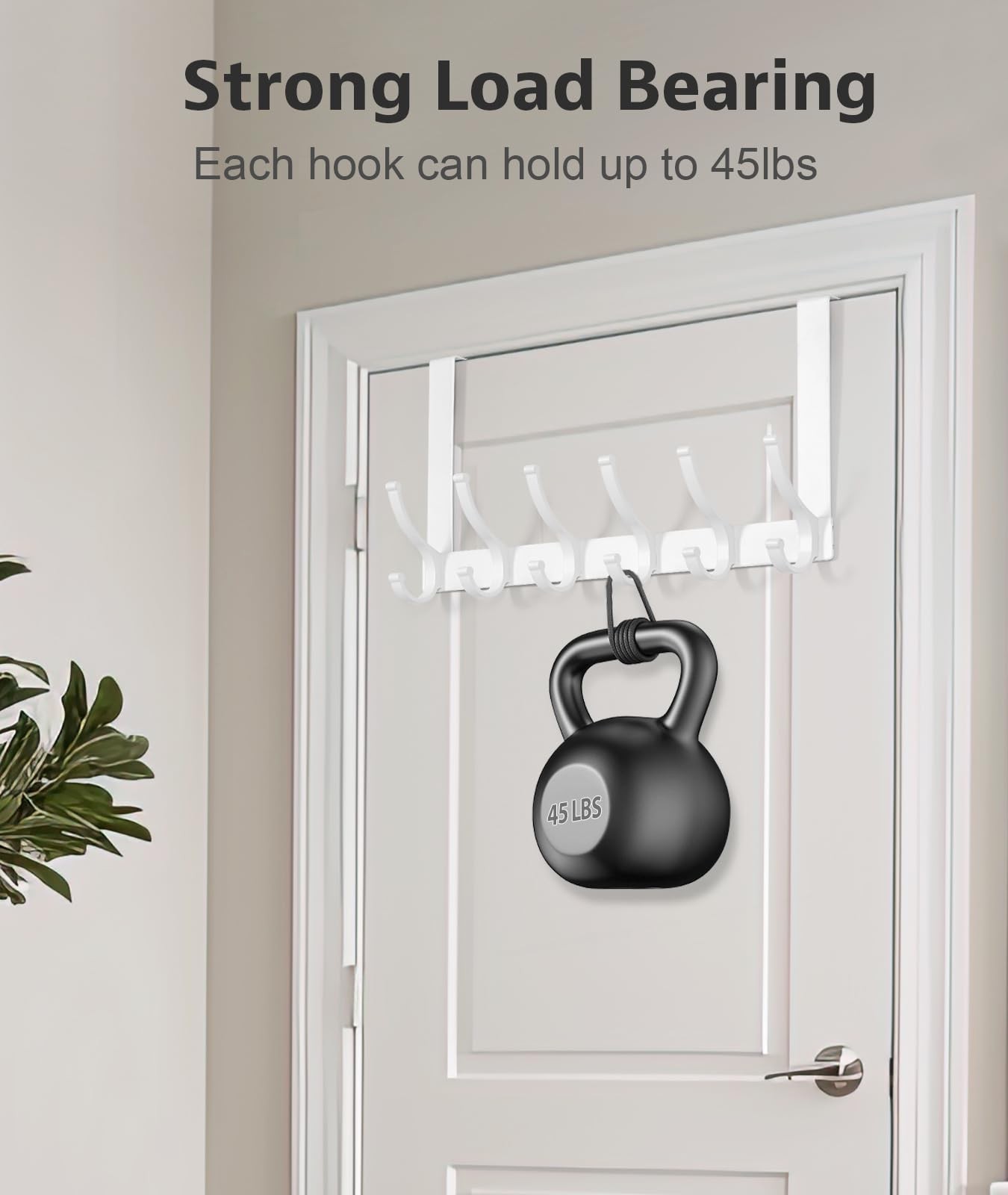 Optish Over The Door Hooks, Hanger Hooks for Hanging, 1 Pack, White