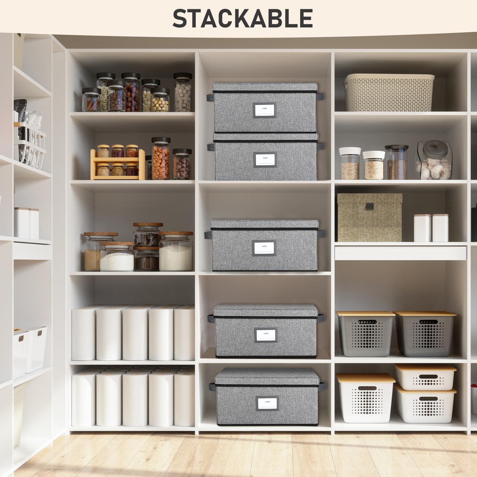 Platter Storage Case（2-Pack）,Stackable Plate Storage Containers, 17“ x 13” x …