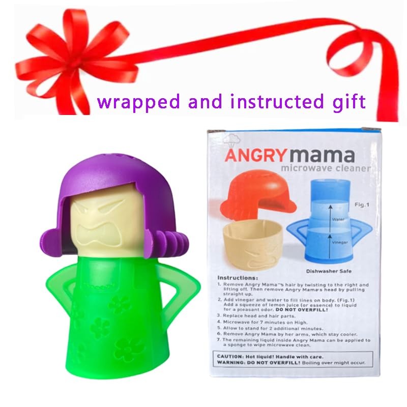 Oligey Angry Mama Microwave Steam Cleaner, 1 Count (Pack of 1), Green