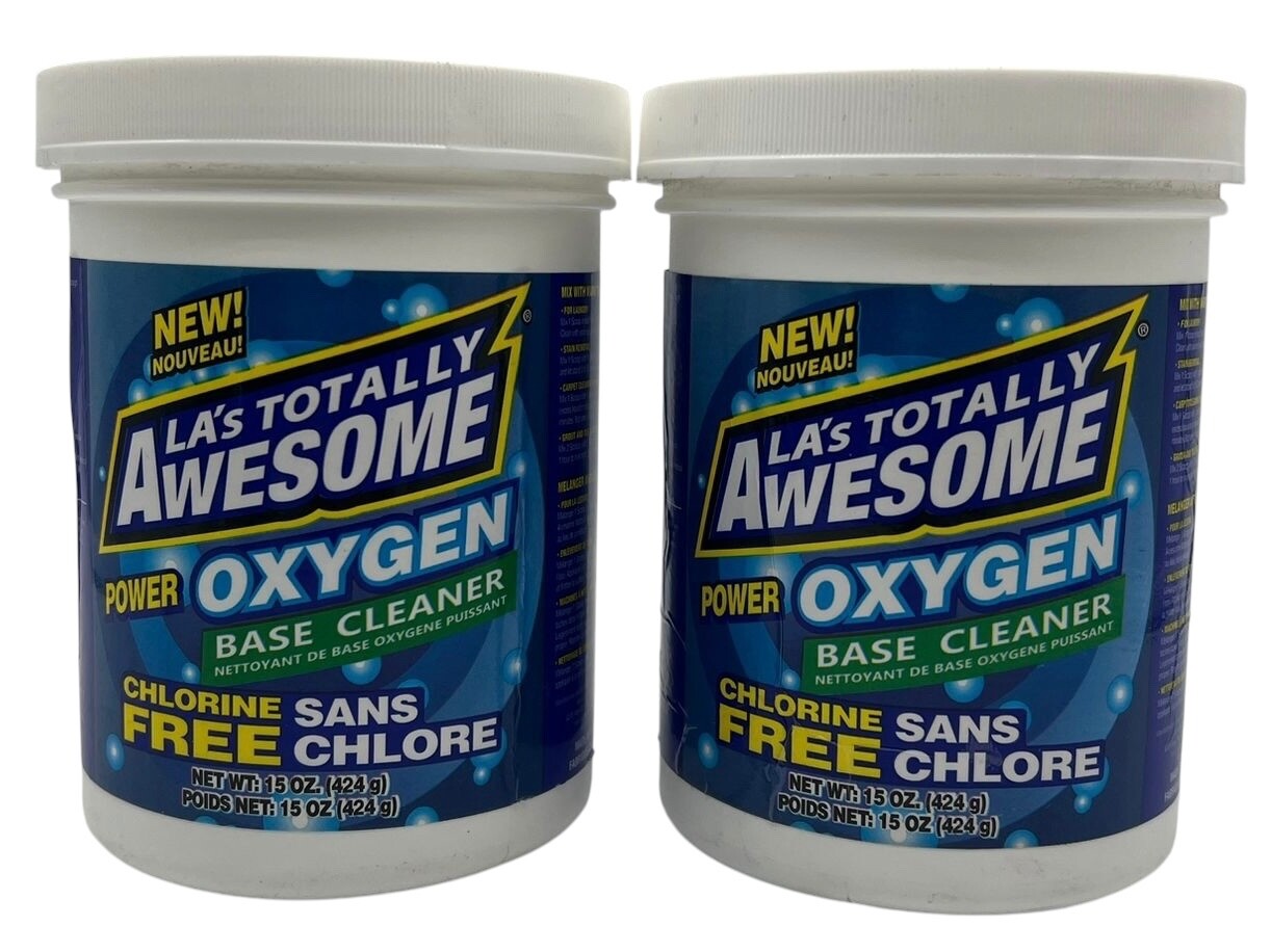 NEW Lot of 2 LA’s Totally Awesome Power Oxygen Base Cleaner Chlorine Free 15 oz