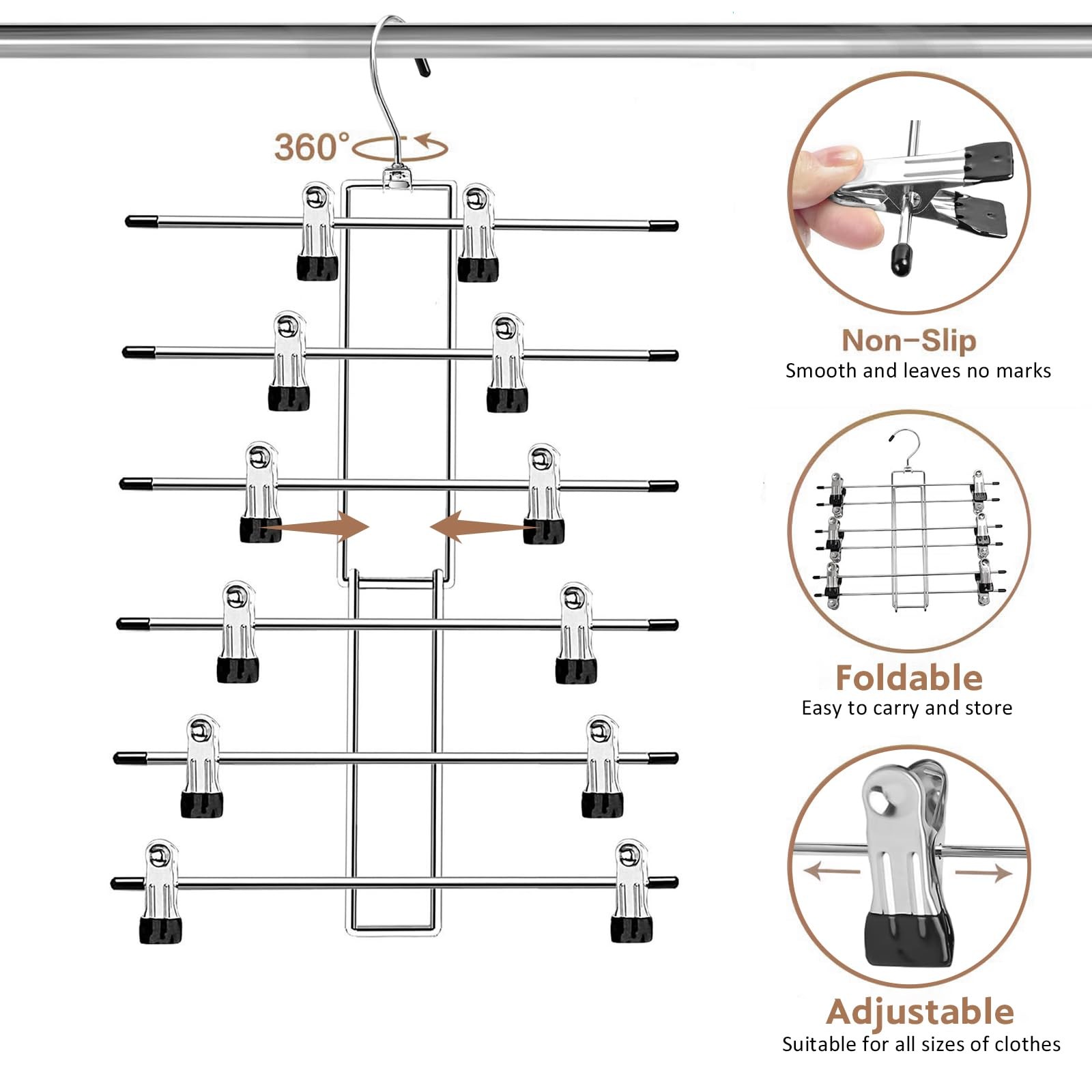 Hangerspants Hangersspace Saving Hanging Closet Organizer6 Tiers Skirt Hangers W
