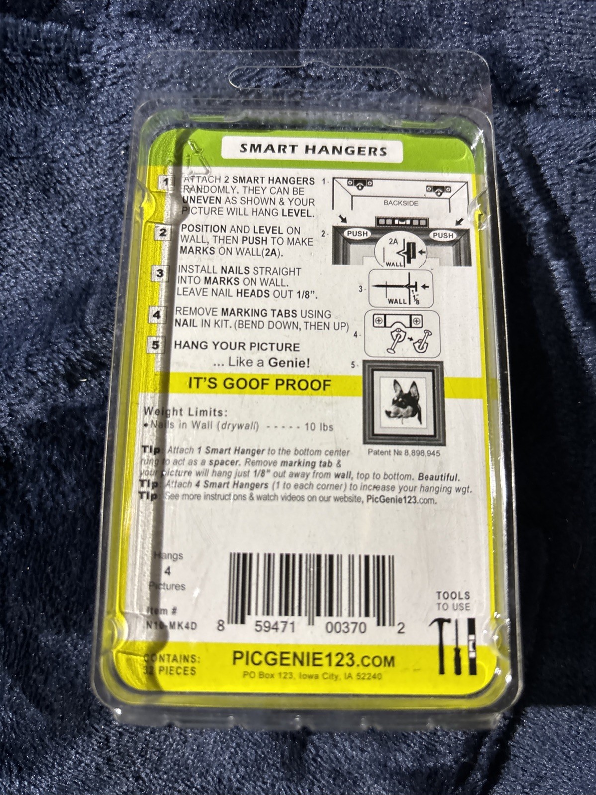 Genie Picture Hanging Kit Hangs 4-Pics Up To 10 lbs. (6) FREE SHIPPING!!!