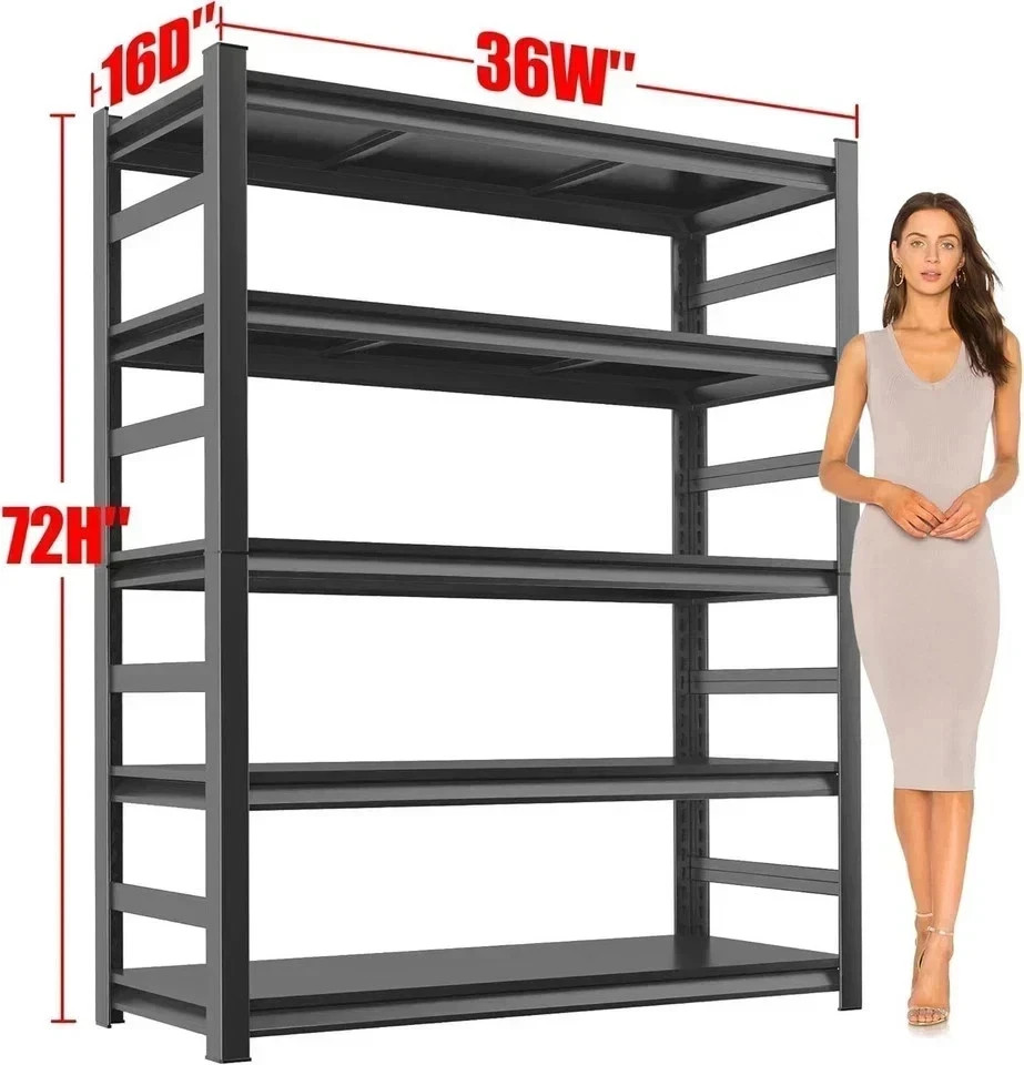 72″ Metal Garage Shelving Heavy Duty 3000 LBS 5 Tier Storage Shelves Adjustable