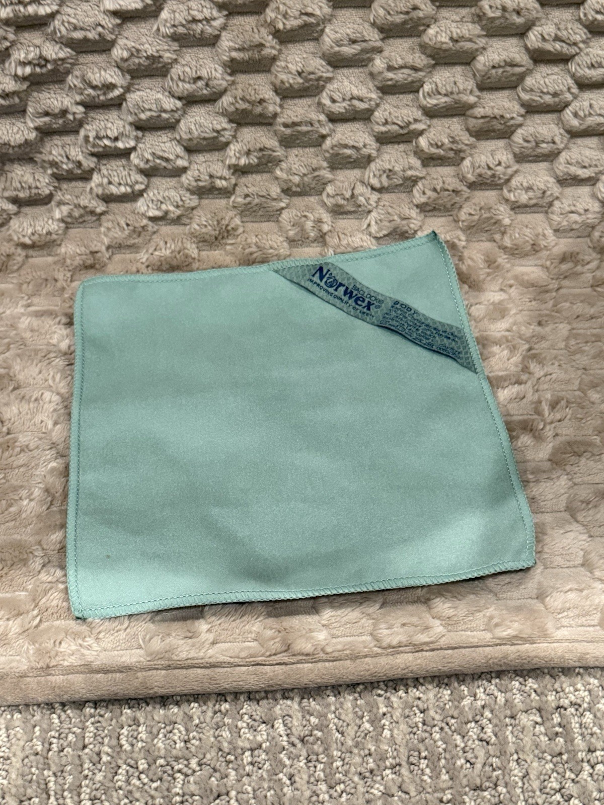 Norwex 25″ Body Scrubber Gray Baclock & 2 Wash Cloths Blue / Green