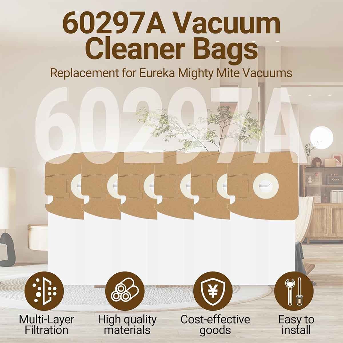 8 Pack Style MM Vacuum Bags for Eureka Mighty Mite 3670 and 3680 Series Canister