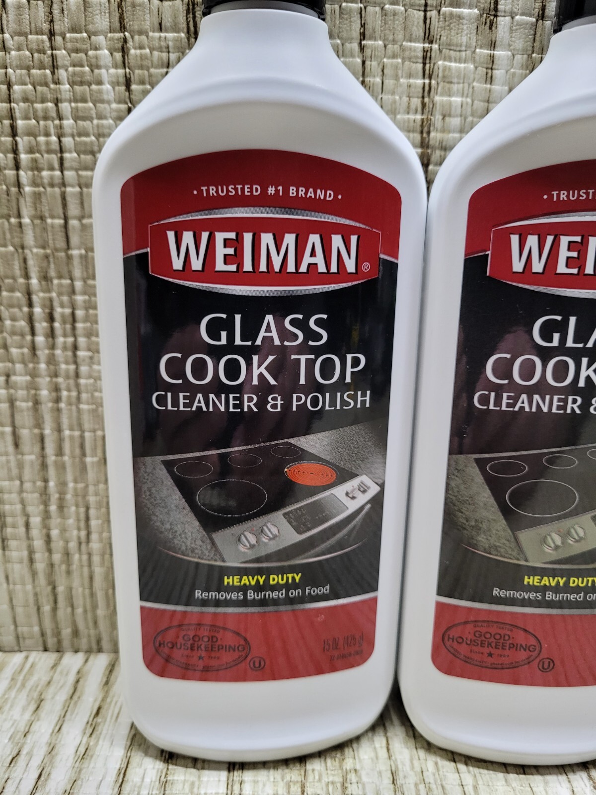 (2-Pack) WEIMAN GLASS COOK TOP Heavy Duty POLISH Clean Shine Protect RANGE TOP