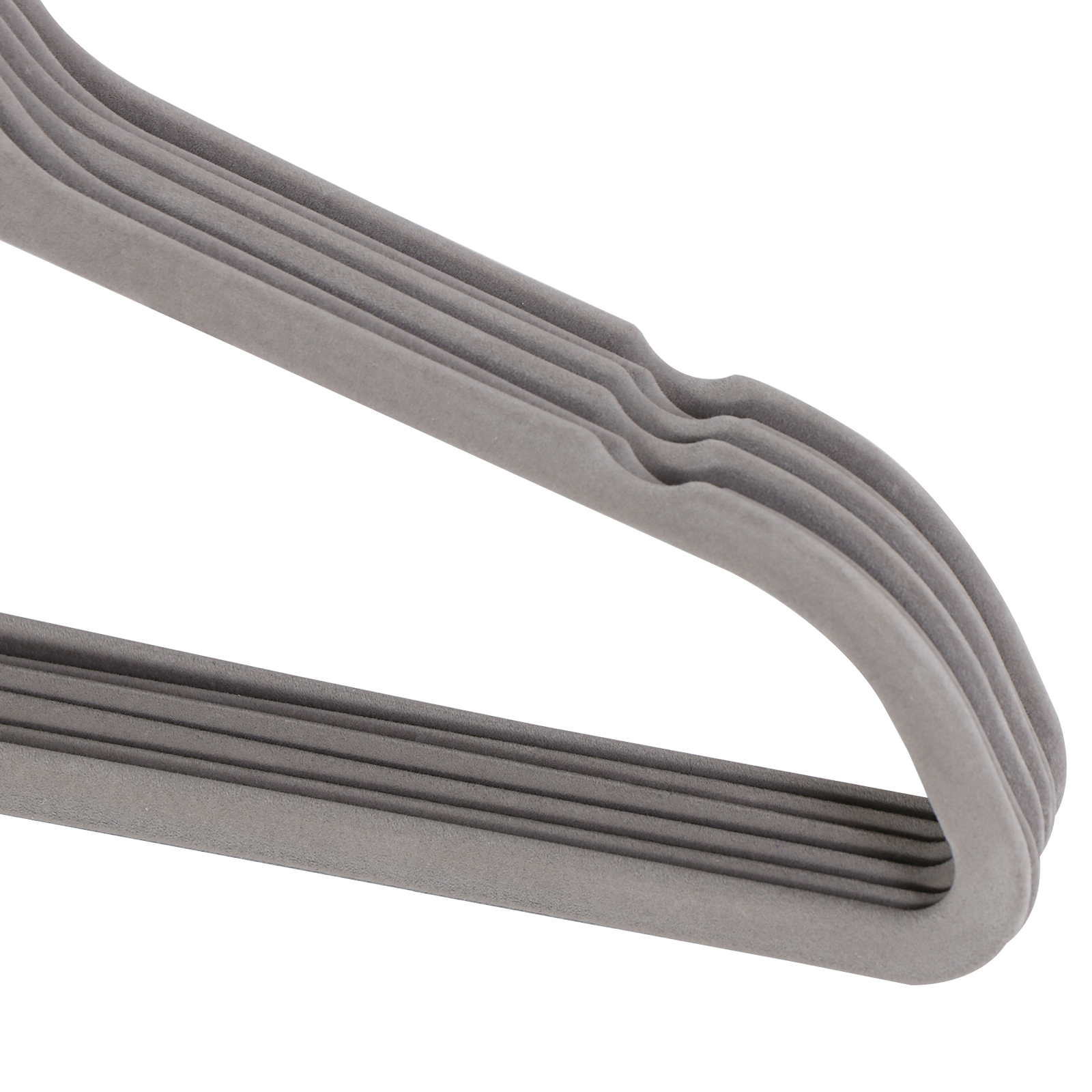 100PCS Velvet Hangers Non-Slip Clothes Hangers Premium 360° Swivel Hook Grey