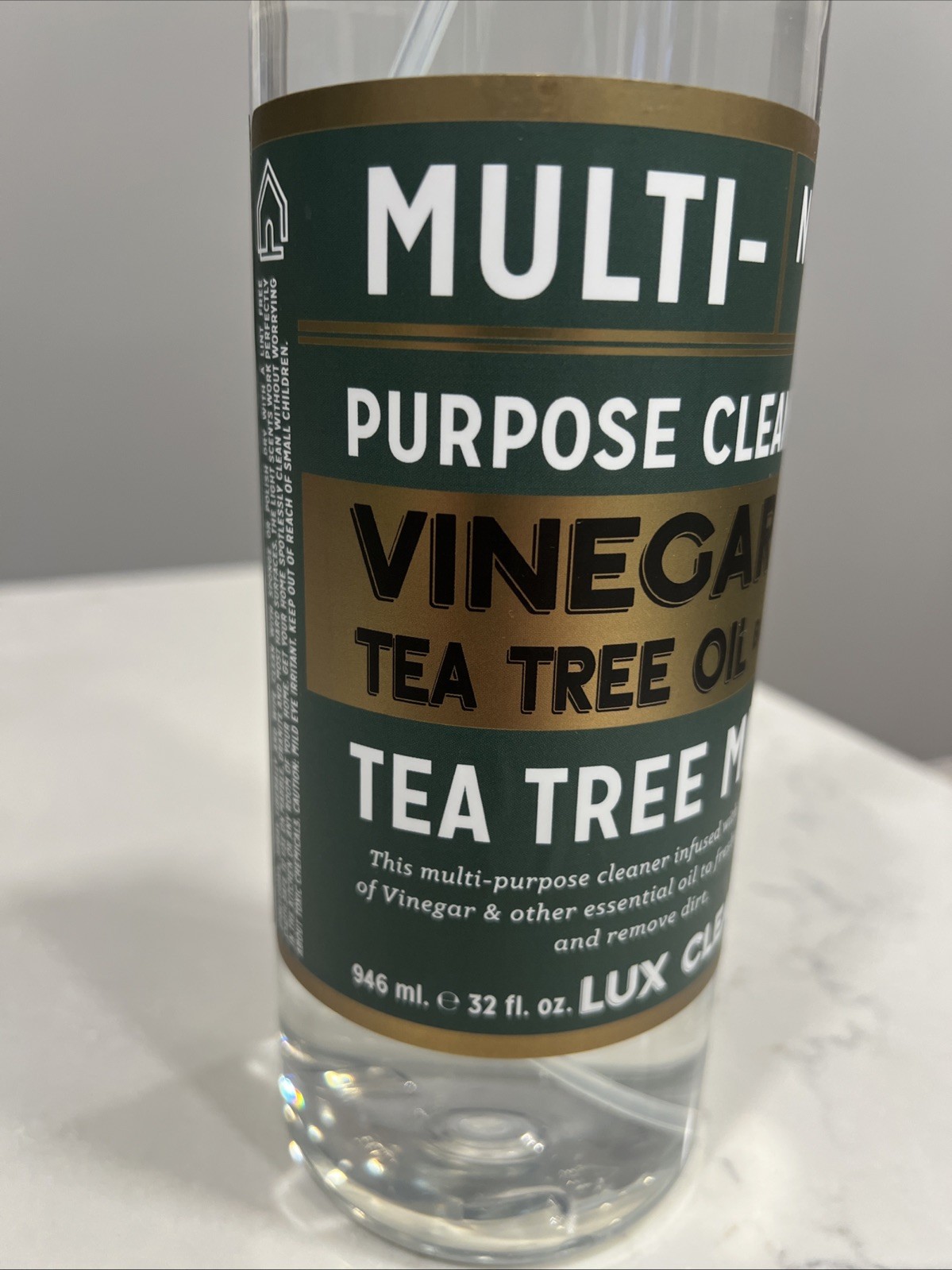 LUX CLEAN ~ VINEGAR + TEA TREE MINT Kitchen Odor Refresh MULTI CLEANER 946ML