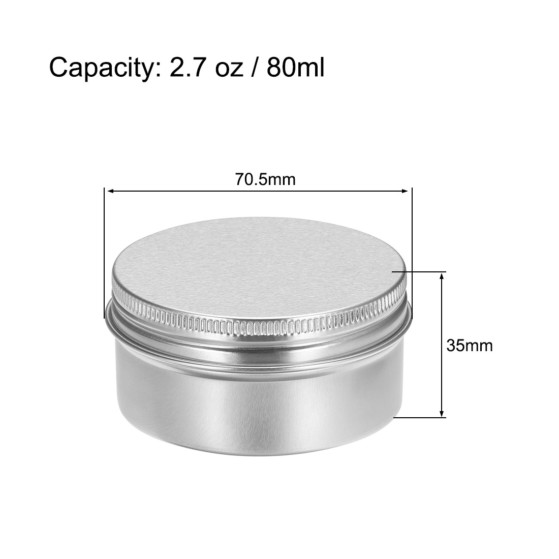 3Pack 2.7 oz Round Aluminum Cans Tin Can Screw Top Metal Lid Containers 80ml
