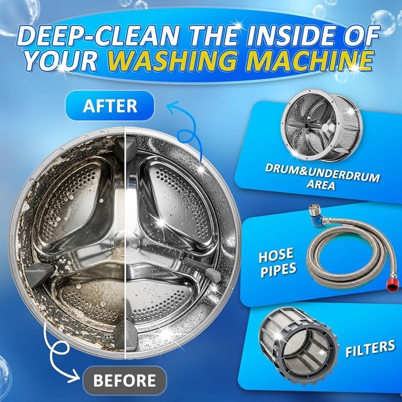 Pet Hair Removal Washing Machine Cleaner Tablets Odor Neutralizer HE Washers New