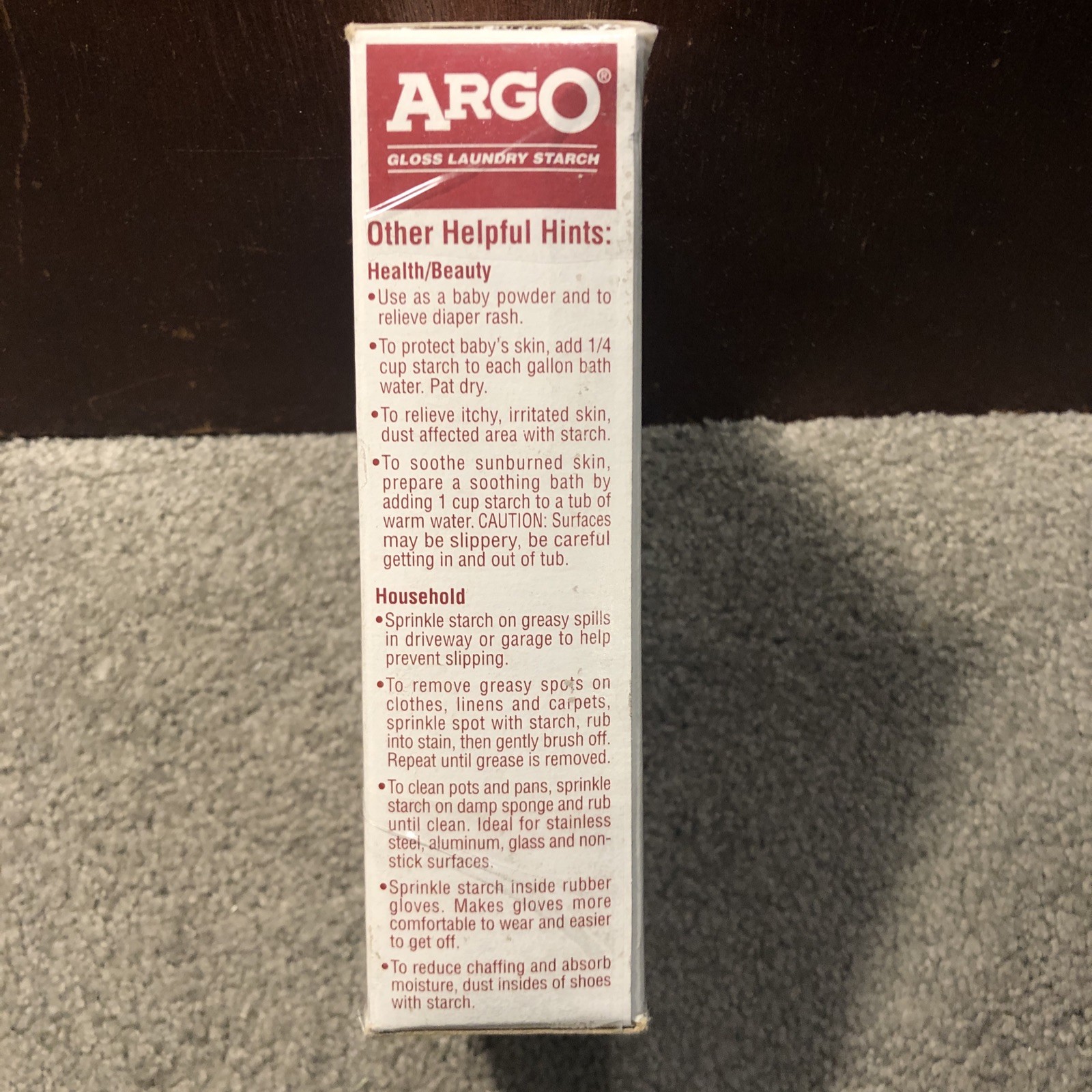 Exp 04/2013 – ARGO Gloss Laundry Starch Red, Removes Greasy Spots 16oz