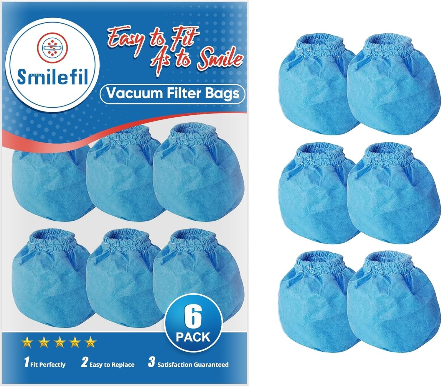 Cloth Filters for Vacmaster & Hyper Tough Vacuums – 6 Pack, Reusable