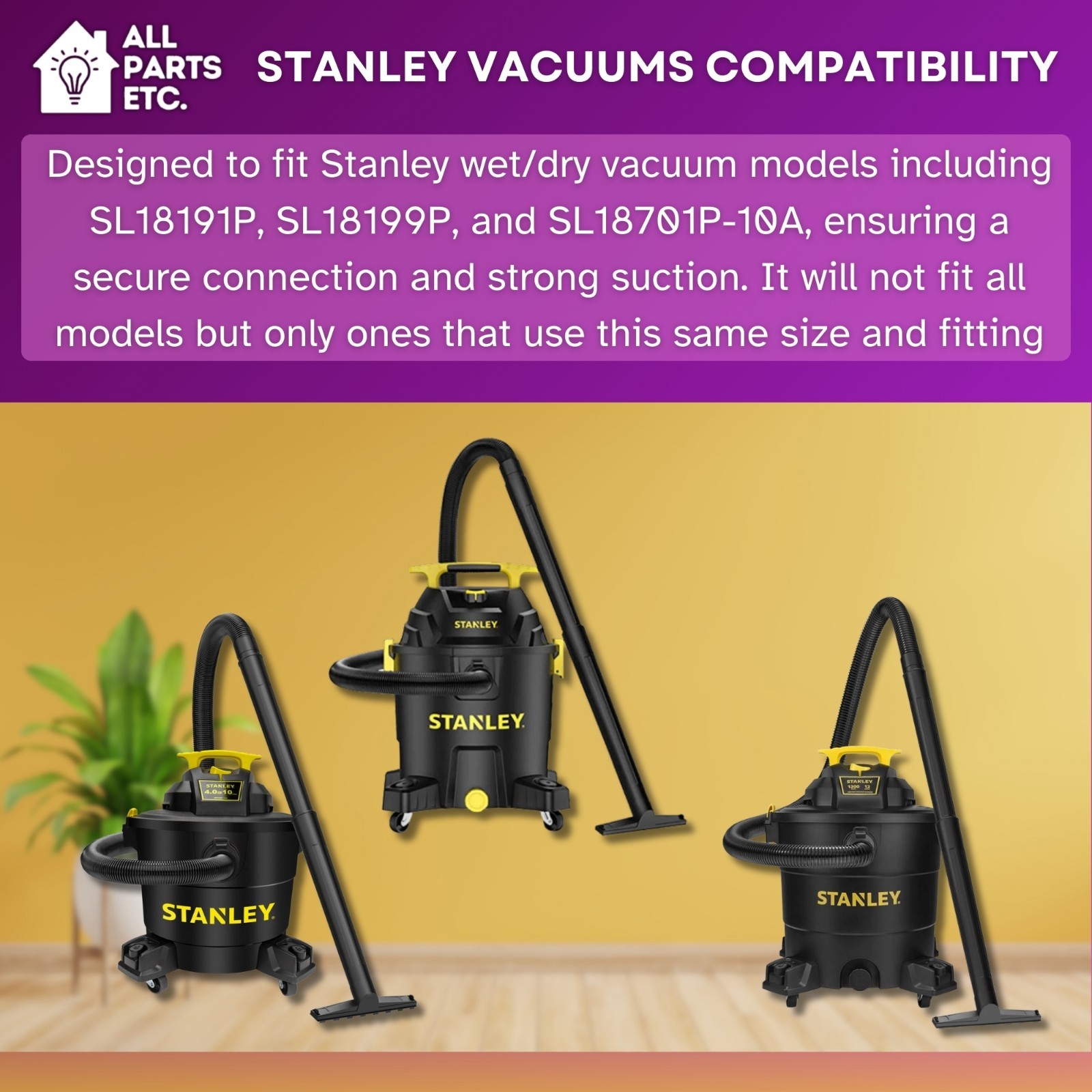Stanley 20-1300 Wet & Dry Vacuum H 5-Foot Vacuum Extension Hose for SL18910P-3
