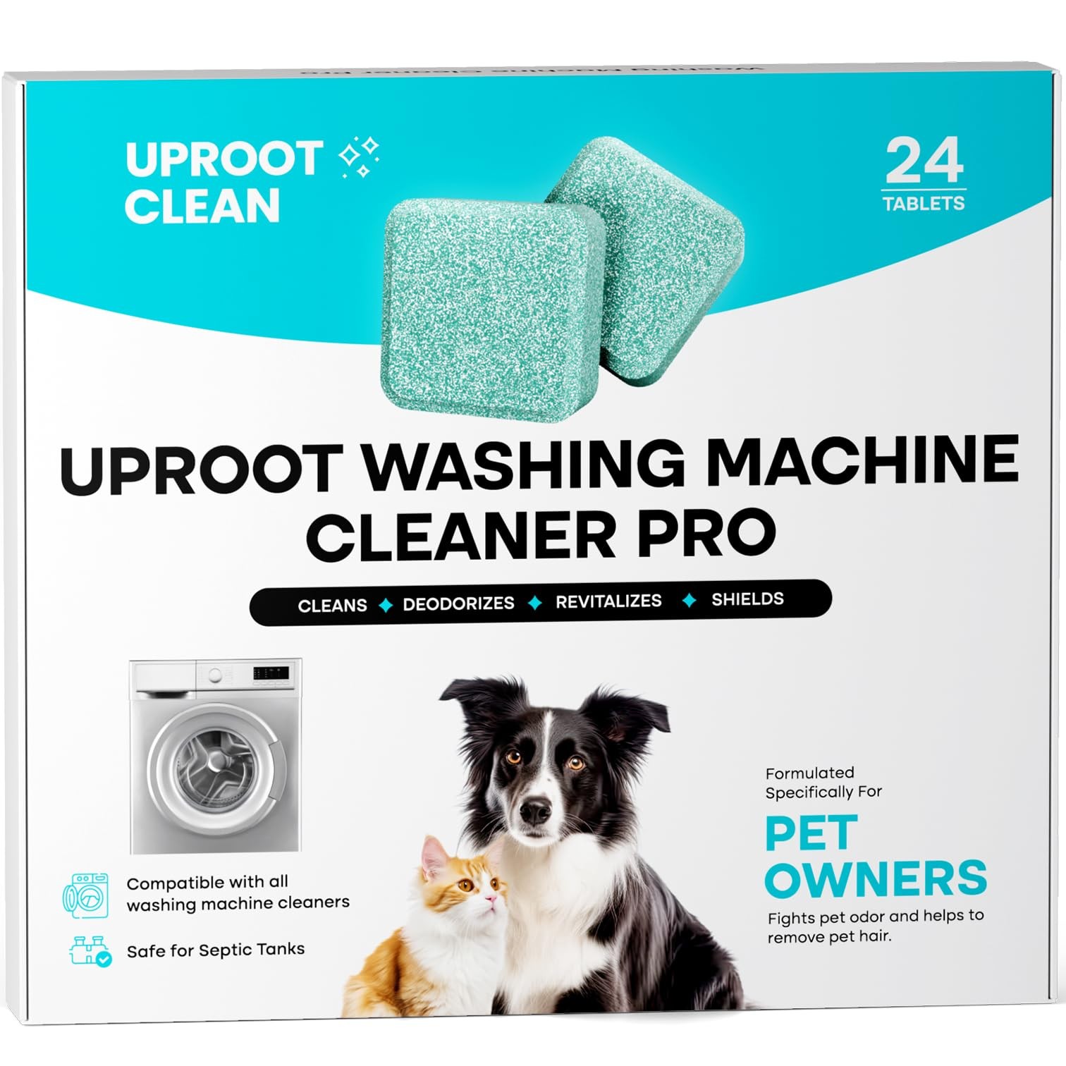 Uproot Clean Washing Machine Cleaner Tablets – 24 Pack for a 12 Month Formulated