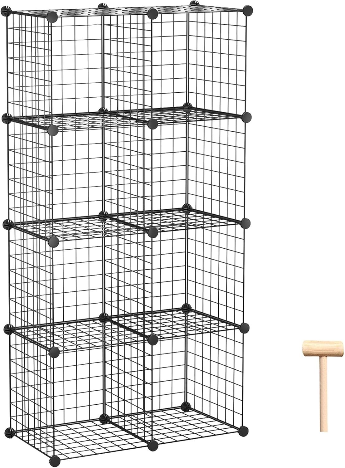 Wire Cube Storage, 8-Cube Organizer Metal C Grids Storage, Storage Bins Shelv…