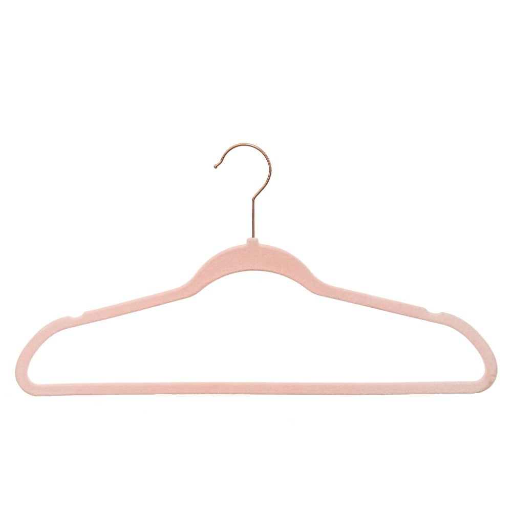 Velvet Adult Clothing Hangers, Pink, Non-Slip, Space Saving 30 Count